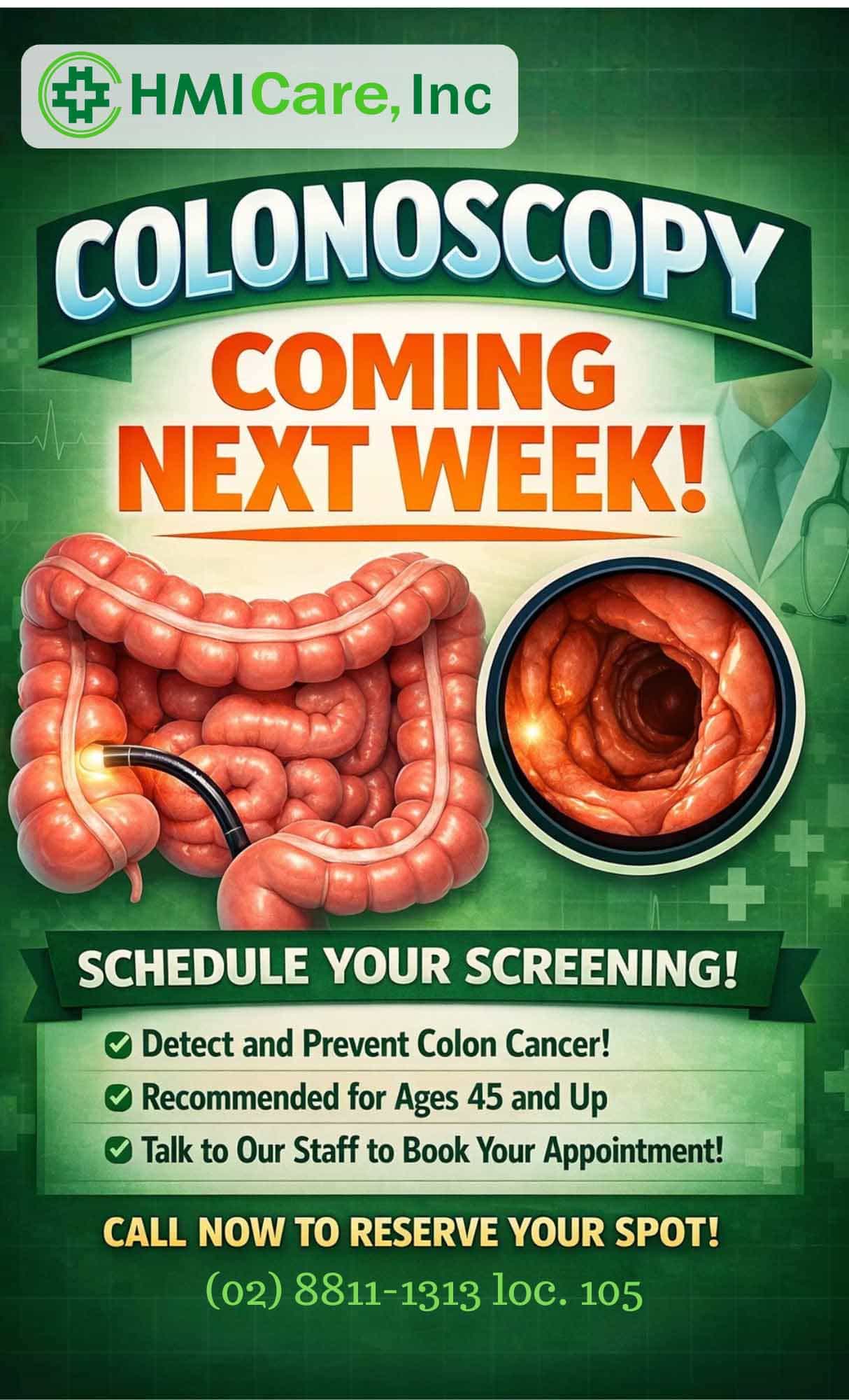 Colonoscopy Available Next week